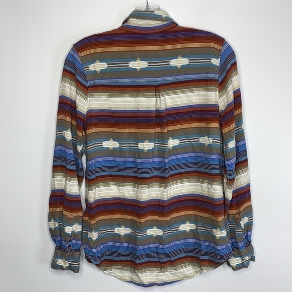 Stetson Serape Southwest Western Rayon Button Up Long Sleeve Blouse Small - Picture 2 of 7